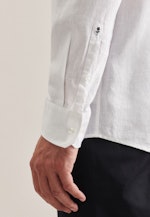 Regular Chemise en lin Uni in Blanc |  Seidensticker Onlineshop