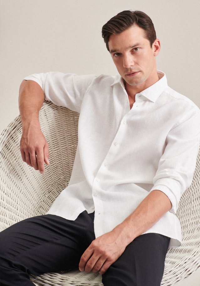 Leinenhemd Regular in Weiß |  Seidensticker Onlineshop