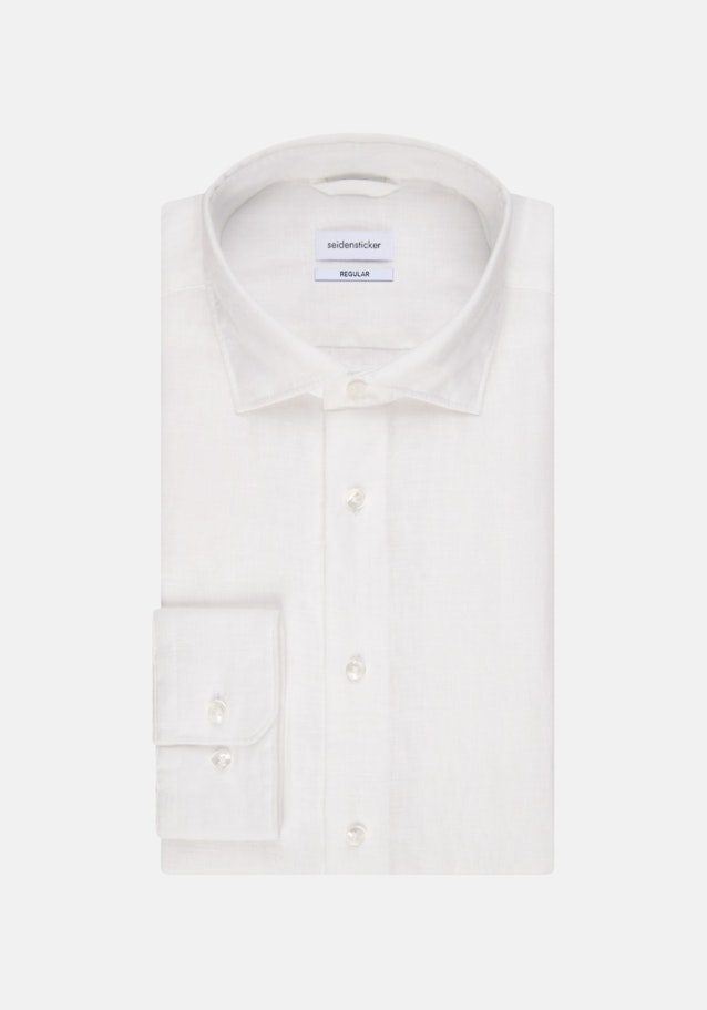 Linen shirt in Regular fit with Kent-Collar in White |  Seidensticker Onlineshop