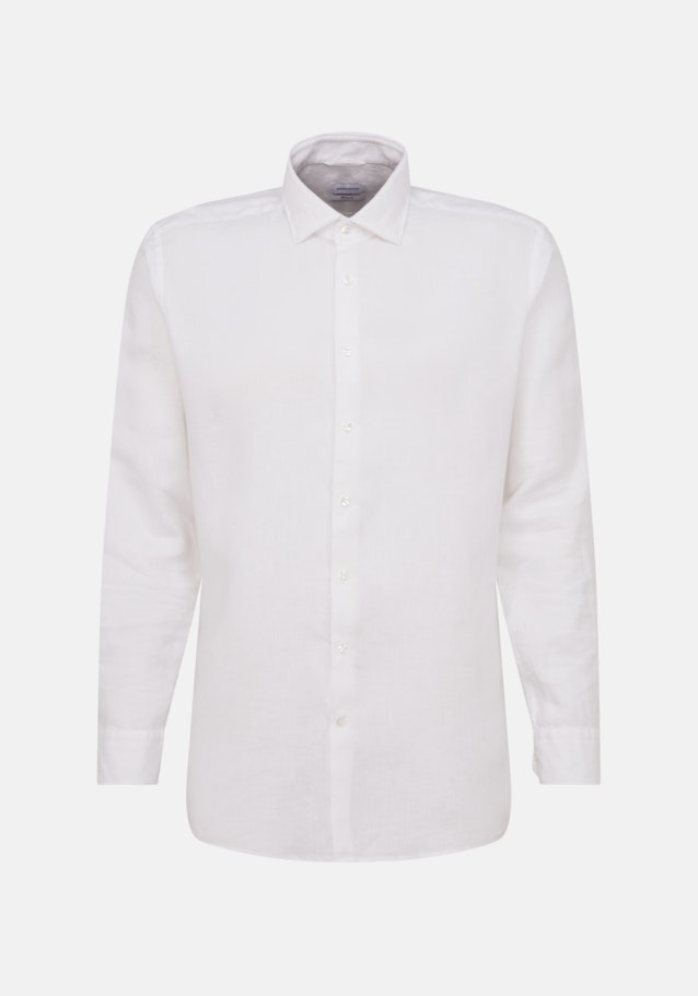 Leinen Leinenhemd in Regular fit mit Kentkragen in Weiß |  Seidensticker Onlineshop
