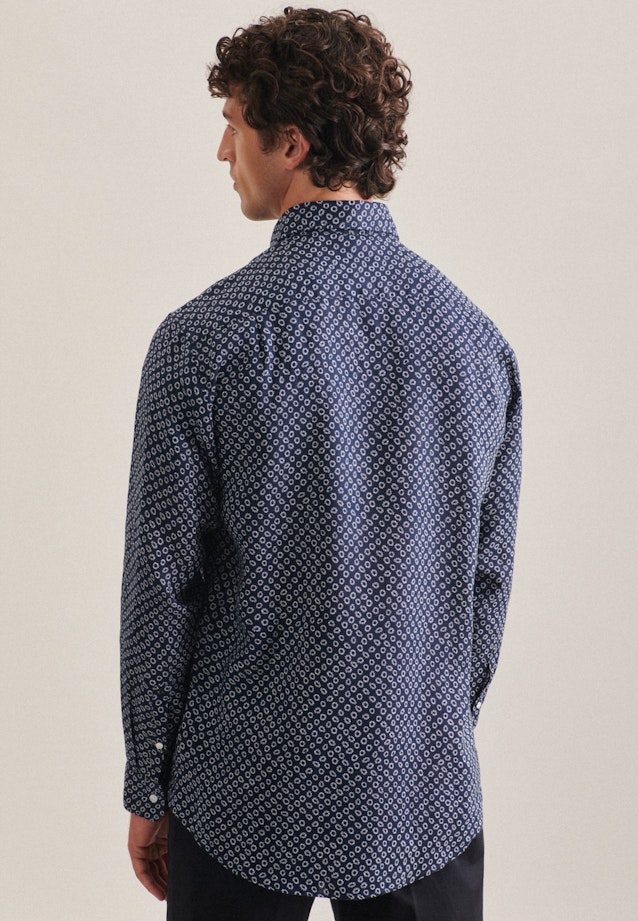 Regular Chemise en lin Imprimé in Bleu Foncé |  Seidensticker Onlineshop