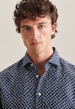 Regular Chemise en lin Imprimé in Bleu Foncé |  Seidensticker Onlineshop