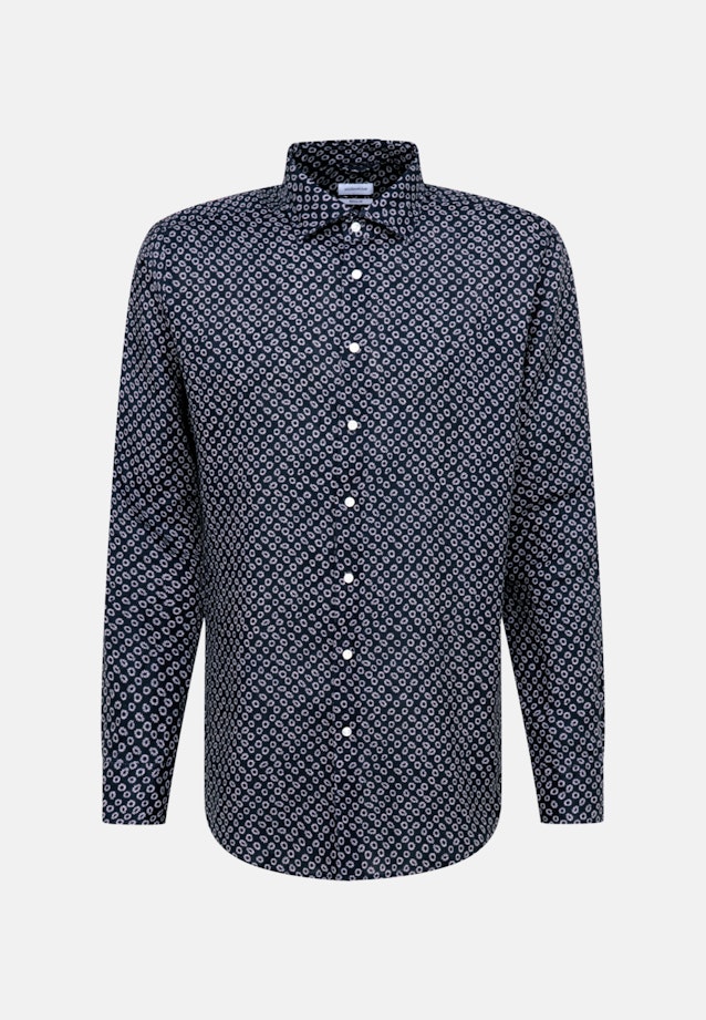 Regular Chemise en lin Imprimé in Bleu Foncé |  Seidensticker Onlineshop