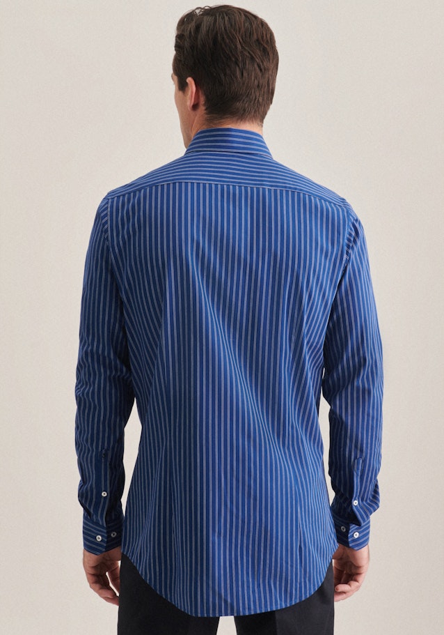 Popeline Business overhemd in Slim with Kentkraag and extra long sleeve in Middelmatig Blauw |  Seidensticker Onlineshop