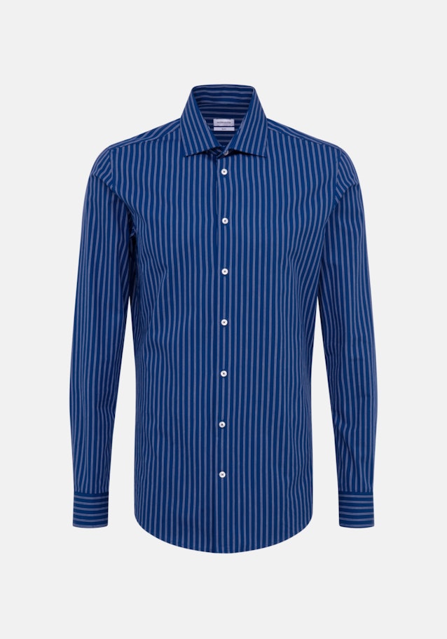 Popeline Business Hemd in Slim mit Kentkragen und extra langem Arm in Mittelblau |  Seidensticker Onlineshop