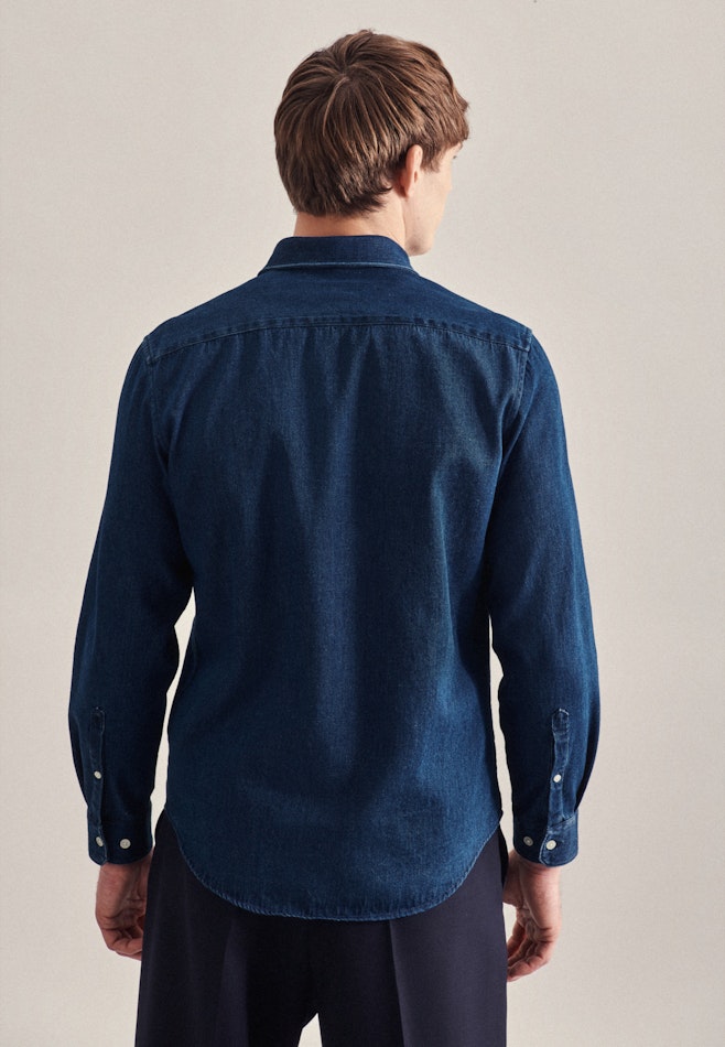 Casual Shirt in Regular with Kentkraag in Donkerblauw | Seidensticker online winkel