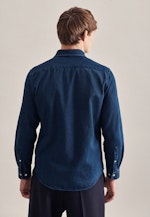 Chemise casual Regular Denim Col Kent in Bleu Foncé |  Seidensticker Onlineshop