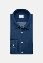 Chemise casual Regular Denim Col Kent in Bleu Foncé |  Seidensticker Onlineshop