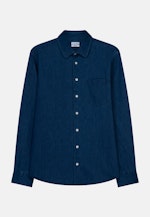 Chemise casual Regular Denim Col Kent in Bleu Foncé |  Seidensticker Onlineshop