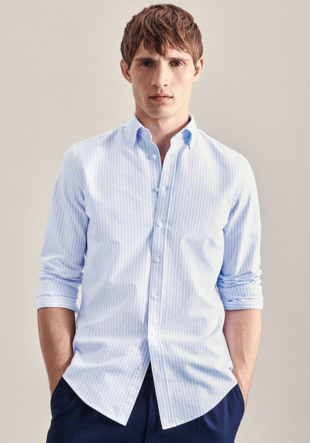 Business Shirt in Slim with Button-Down-Collar in Light Blue |  Seidensticker Onlineshop