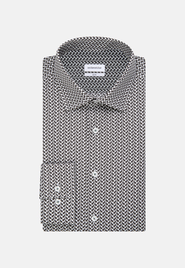 Chemise Business Slim Popeline Col Kent in Gris |  Seidensticker Onlineshop