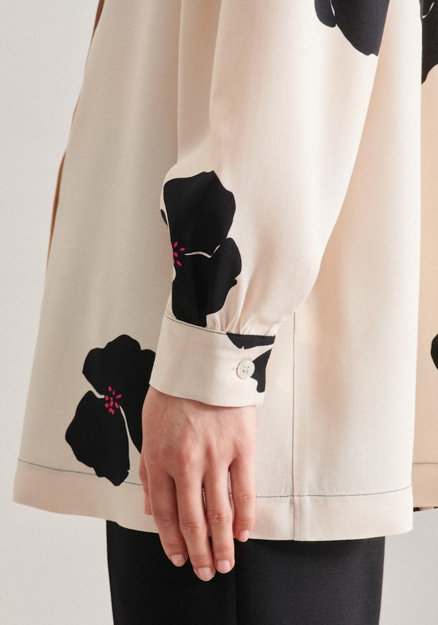 Oversized Hemdbluse Druck in Ecru | Seidensticker Onlineshop