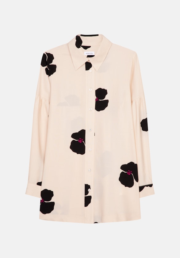 Oversized Hemdbluse Druck in Ecru | Seidensticker Onlineshop