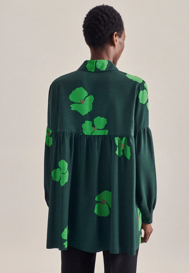 Oversized Hemdbluse Druck in Grün |  Seidensticker Onlineshop