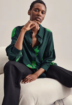 Oversized Hemdbluse Druck in Grün |  Seidensticker Onlineshop