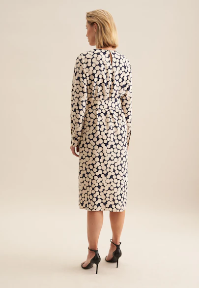 Shirt dress with waist belt made of viscose in Dark Blue |  Seidensticker Onlineshop