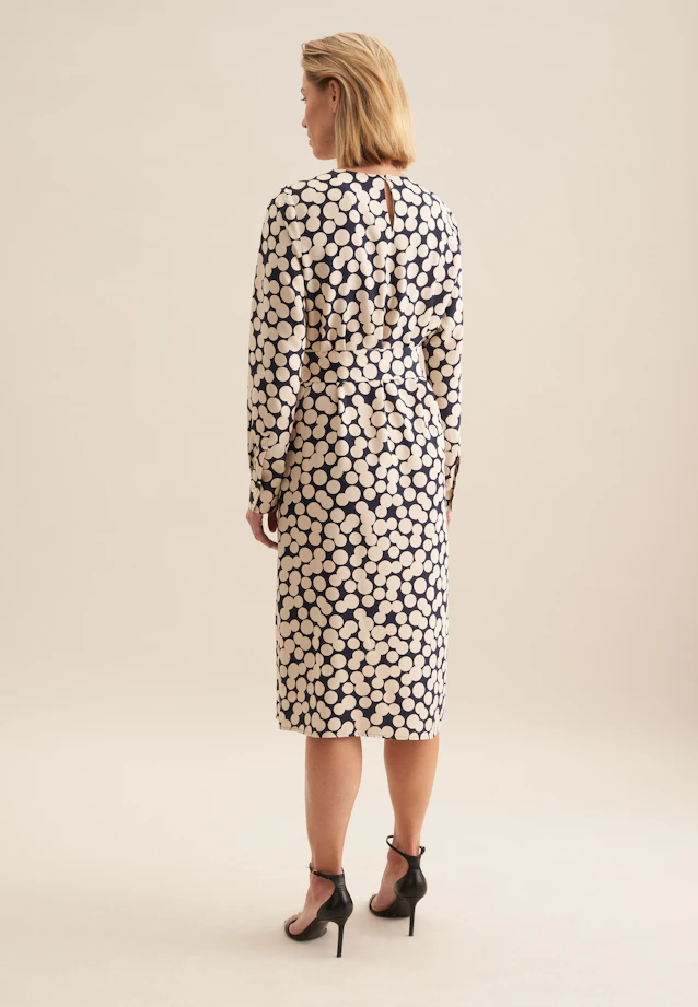 Shirt dress with waist belt made of viscose in Dark Blue |  Seidensticker Onlineshop