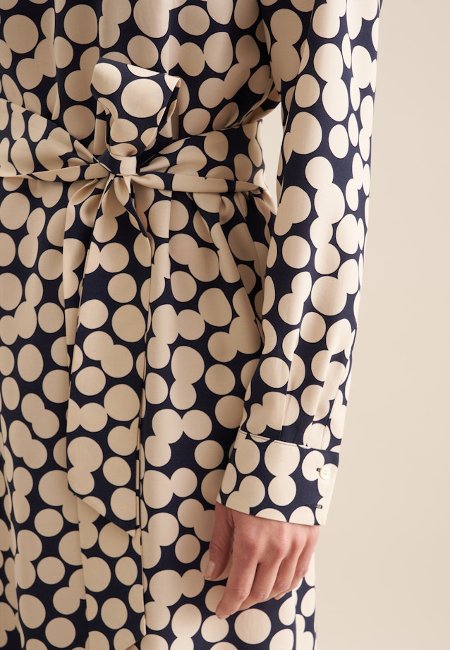 Shirtkleid mit Taillengürtel aus Viskose in Dunkelblau |  Seidensticker Onlineshop