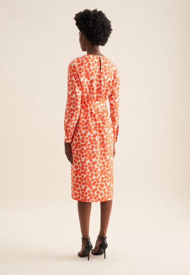Shirtkleid mit Taillengürtel aus Viskose in Orange |  Seidensticker Onlineshop