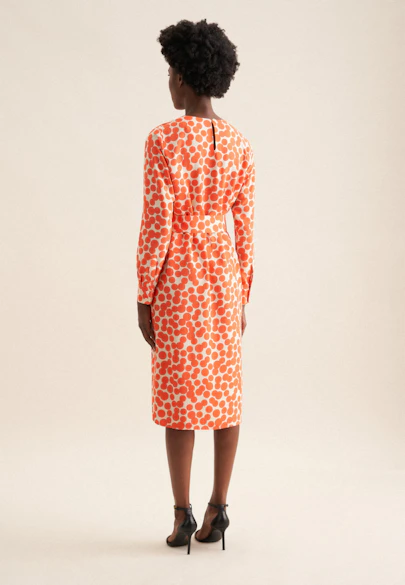 Shirtkleid mit Taillengürtel aus Viskose in Orange |  Seidensticker Onlineshop