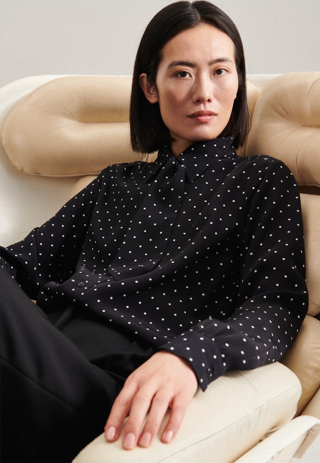 Long sleeve Poplin Shirt Blouse in Black |  Seidensticker Onlineshop