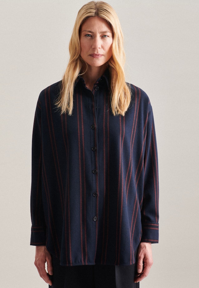 Flannel Long Blouse in Dark Blue |  Seidensticker Onlineshop