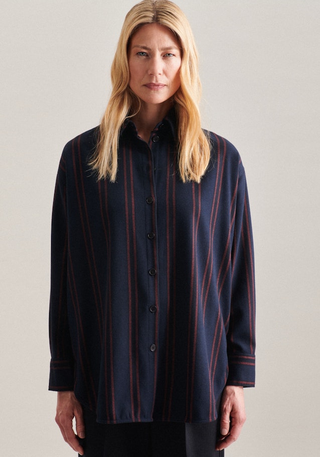 Oversized Longbluse Streifen in Dunkelblau | Seidensticker Onlineshop