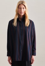 Oversized Longbluse Streifen in Dunkelblau |  Seidensticker Onlineshop
