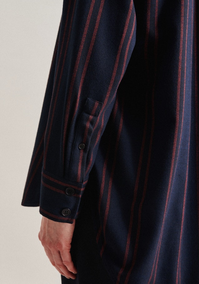 Oversized Longbluse Streifen in Dunkelblau | Seidensticker Onlineshop