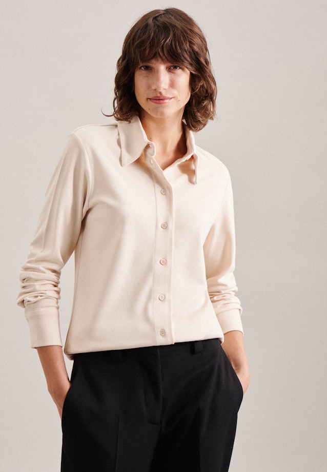Long sleeve Jersey Shirt Blouse in Ecru |  Seidensticker Onlineshop