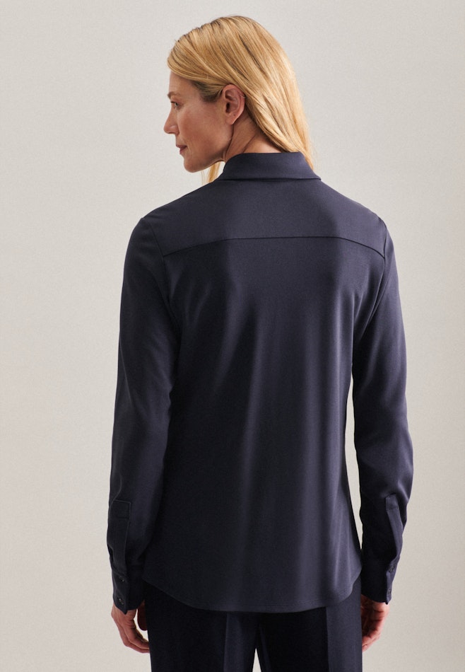Long sleeve Jersey Shirt Blouse in Dark Blue | Seidensticker online shop