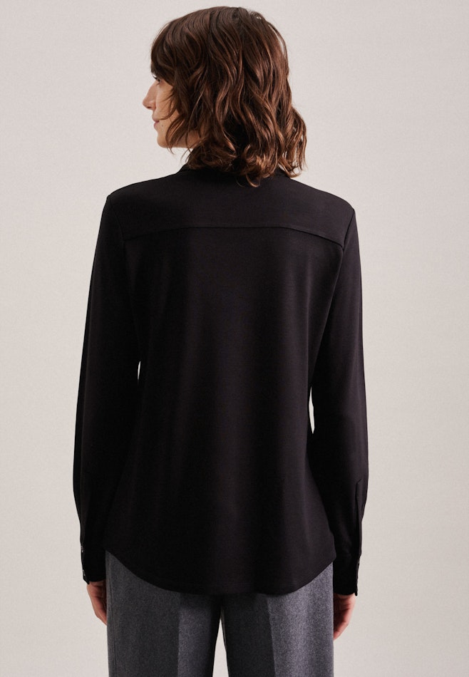 Long sleeve Jersey Shirt Blouse in Black | Seidensticker online shop