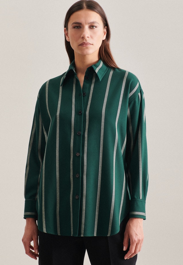 Collar Long Blouse in Green |  Seidensticker Onlineshop