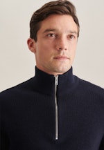 Gerader Schnitt (Normal-Fit) Pullover Uni in Dunkelblau |  Seidensticker Onlineshop