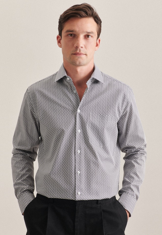 Regular Business Hemd Streifen in Grau |  Seidensticker Onlineshop