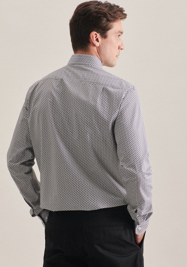 Popeline Business Hemd in Regular mit Kentkragen und extra langem Arm in Grau |  Seidensticker Onlineshop