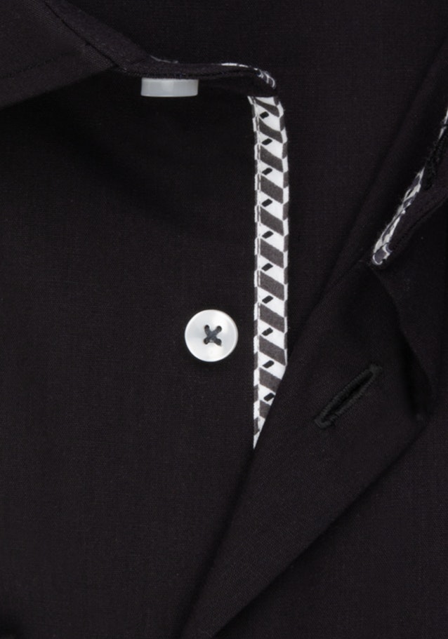 Bügelfreies Popeline Business Hemd in Shaped mit Kentkragen und extra langem Arm in Schwarz |  Seidensticker Onlineshop