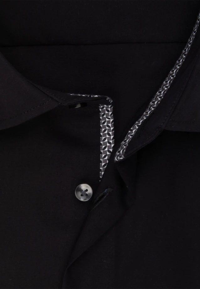 Shaped Business Hemd Uni in Schwarz |  Seidensticker Onlineshop
