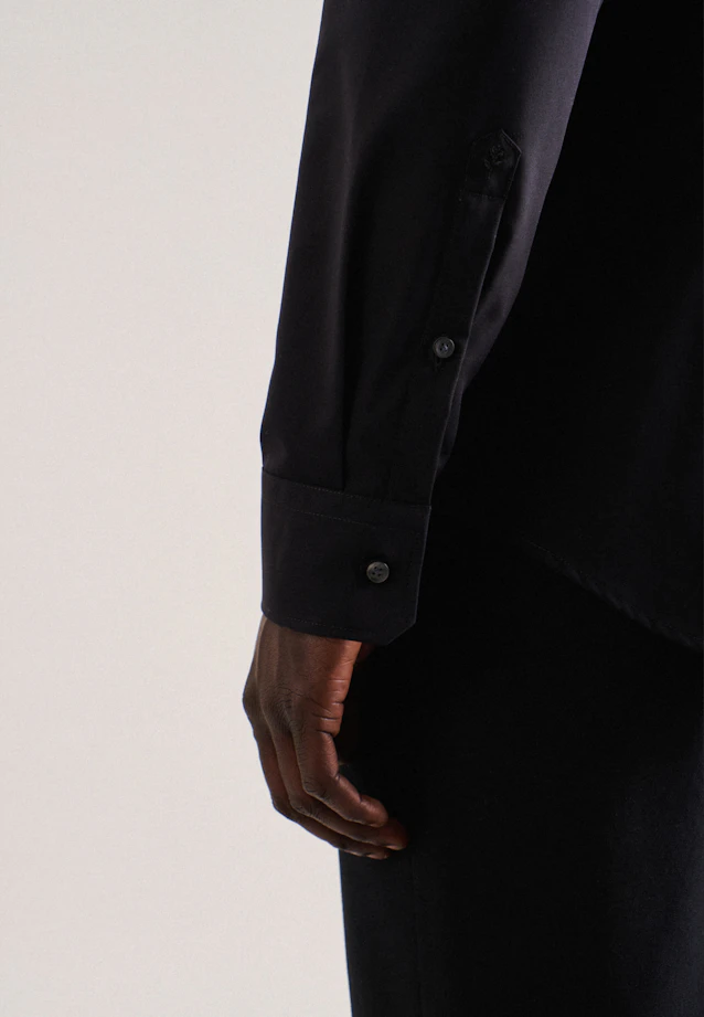 Shaped Business Hemd Uni in Schwarz |  Seidensticker Onlineshop