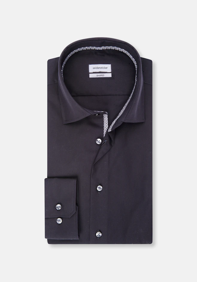 Shaped Business Hemd Uni in Schwarz | Seidensticker Onlineshop
