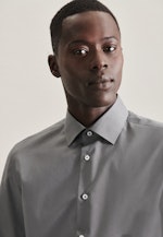 Non-iron Poplin Business Shirt in Shaped with Kent-Collar and extra long sleeve in Grey |  Seidensticker Onlineshop