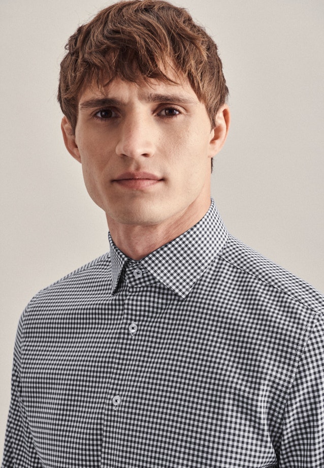 Shaped Business Hemd Karo in Dunkelblau |  Seidensticker Onlineshop