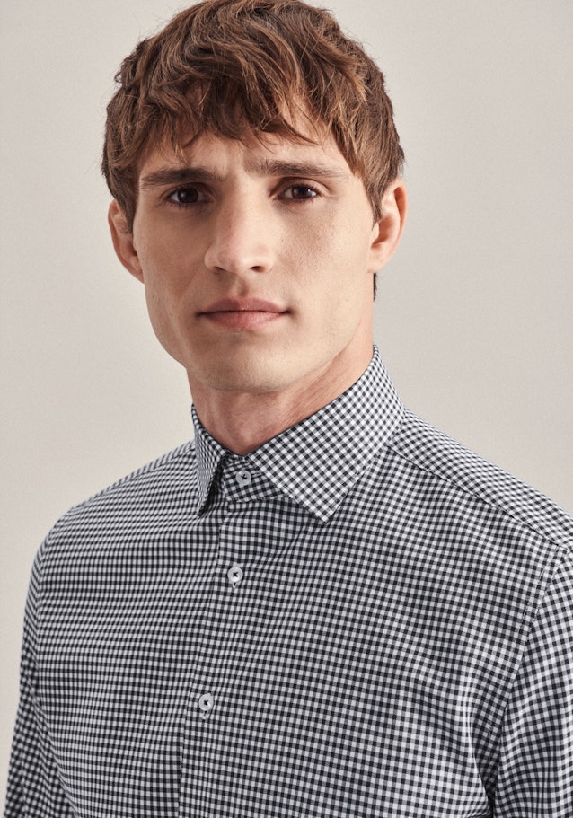Non-iron Twill Business Shirt in X-Slim with Kent-Collar in Dark Blue | Seidensticker Onlineshop