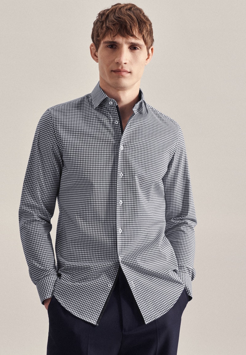 Non-iron Twill Business Shirt in X-Slim with Kent-Collar