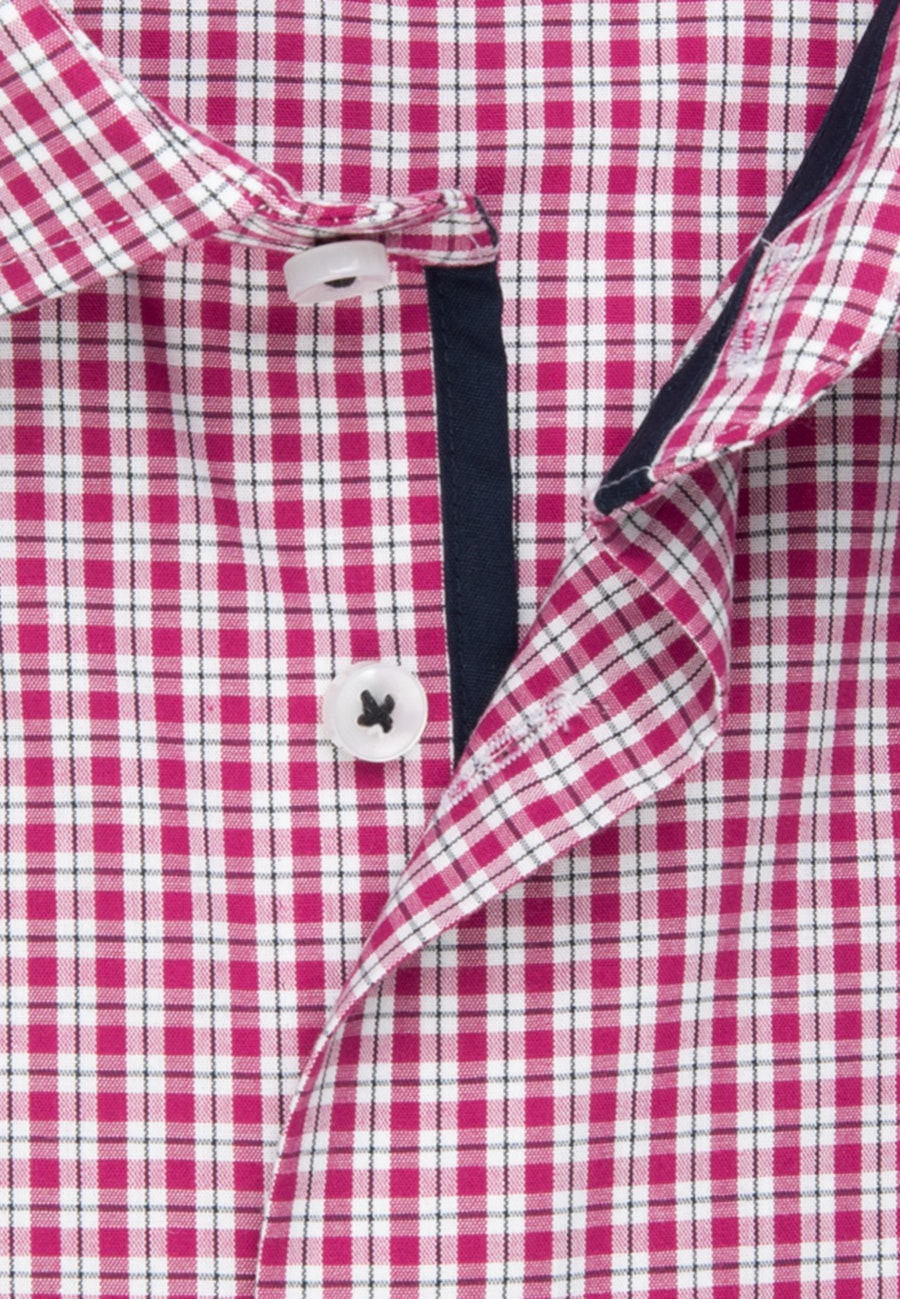 Bügelleichtes Popeline Business Hemd in Shaped mit Kentkragen in Rosa/Pink |  Seidensticker Onlineshop