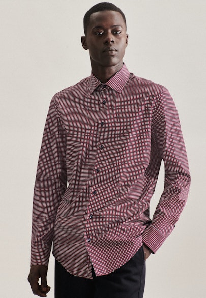 Shaped Business Hemd Druck in Rot |  Seidensticker Onlineshop