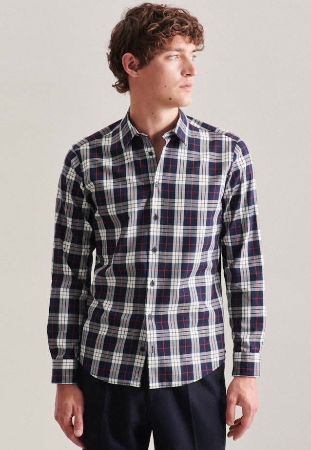 Regular Casual Hemd Karo in Dunkelblau |  Seidensticker Onlineshop