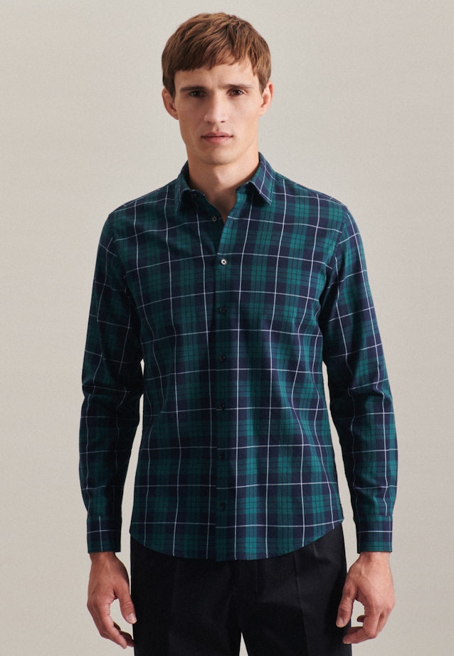 Regular Casual Hemd Karo in Grün |  Seidensticker Onlineshop