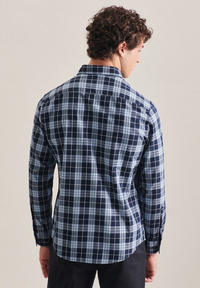 Regular Chemise décontractée carreaux in Bleu Clair |  Seidensticker Onlineshop