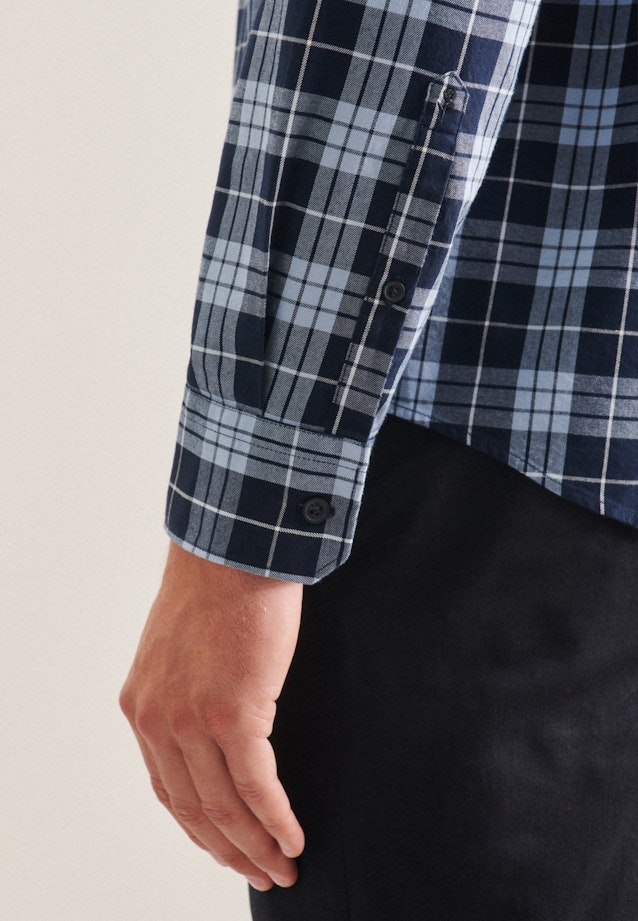 Regular Chemise décontractée carreaux in Bleu Clair |  Seidensticker Onlineshop